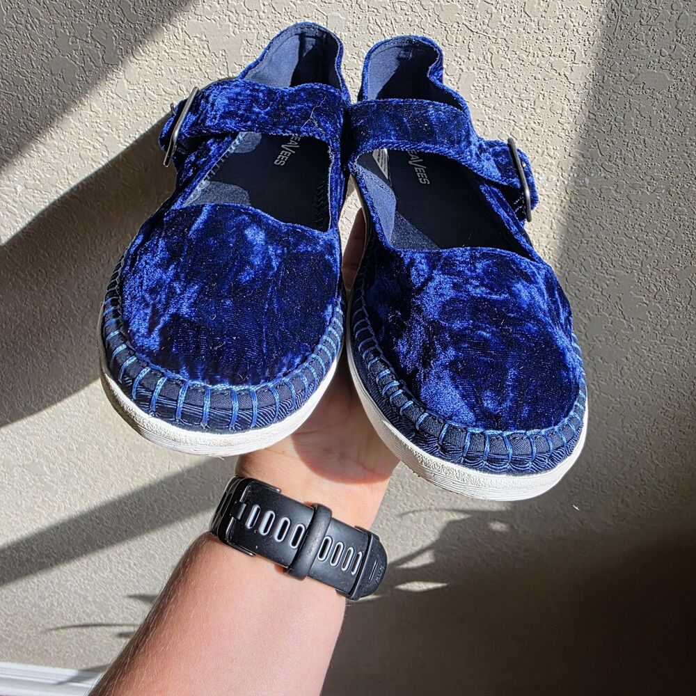 SeaVees Mesa Mary Jane Navy Crinkled Velvet Shoes Sneakers Women's Size 9 - Picture 5 of 6